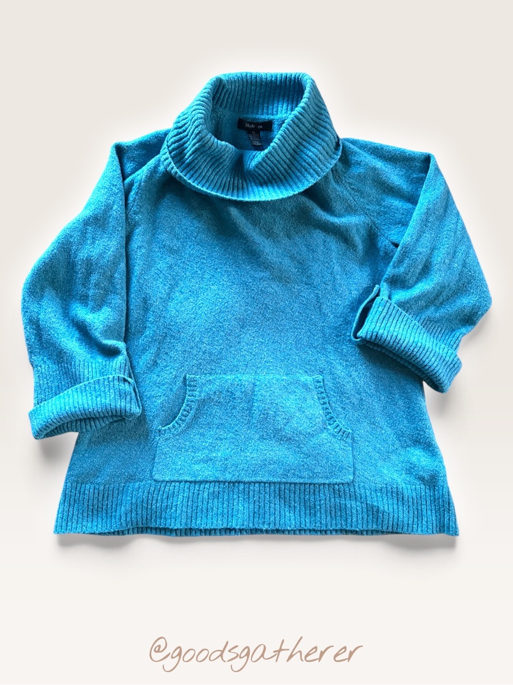 Style & Co Blue Cowl Neck Sweater Women’s XL